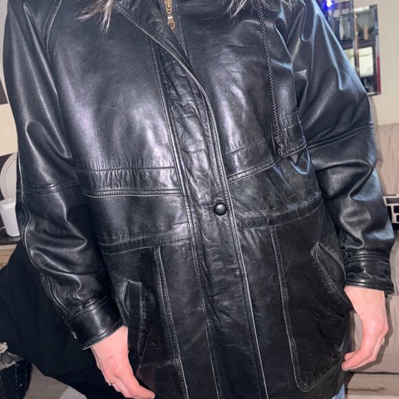 Vintage Black Genuine Leather Prince du Cuir Jacket S - Picture 2 of 11